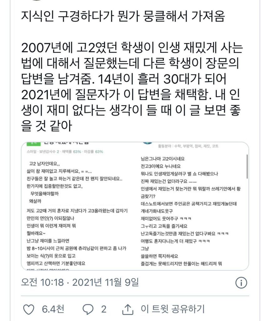 14년이 지나 채택된 지식인 답변